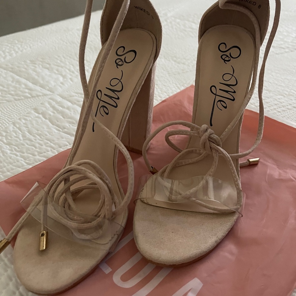 Nude Strappy Heels.